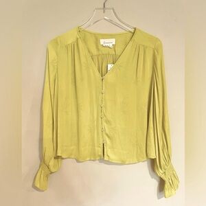New With Tags Anthropologie Chartreuse Blouse